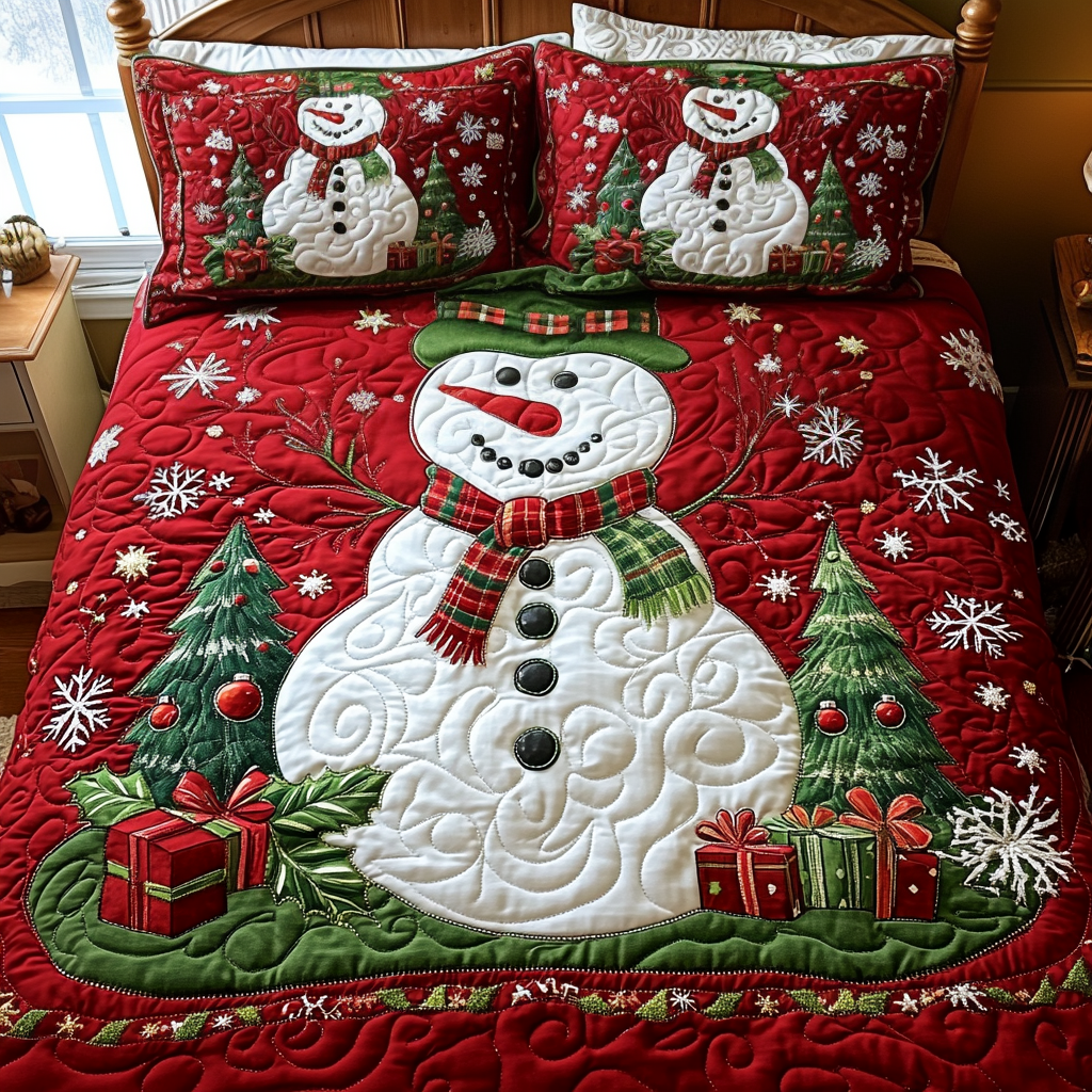Winter Sparkle Quilted Bedding Set - Single (59" x 70")