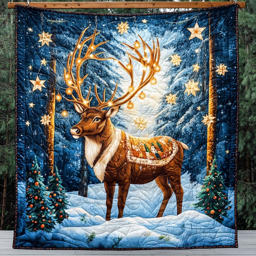 Winter Starlight Quilted Blanket - Throw (55" x 60")