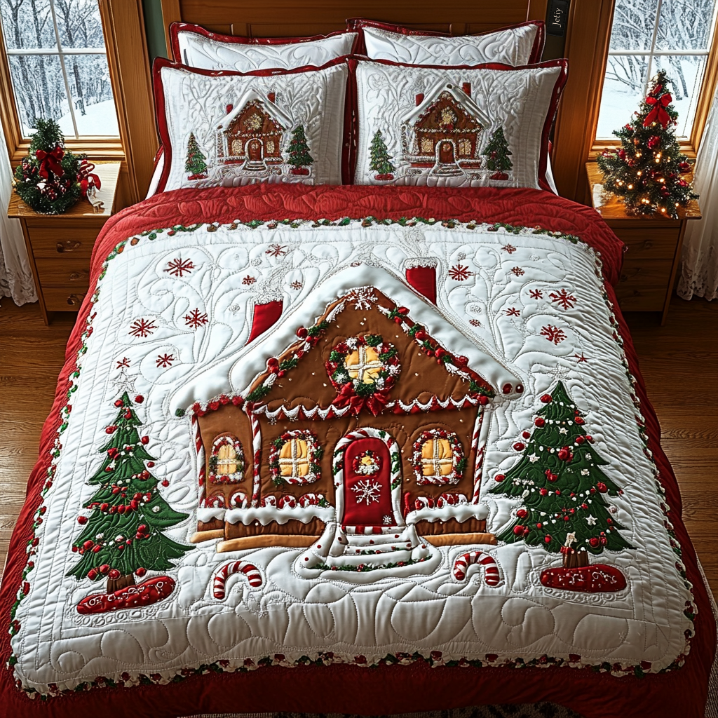 Winter Whimsy Quilted Bedding Set - Single (59" x 70")
