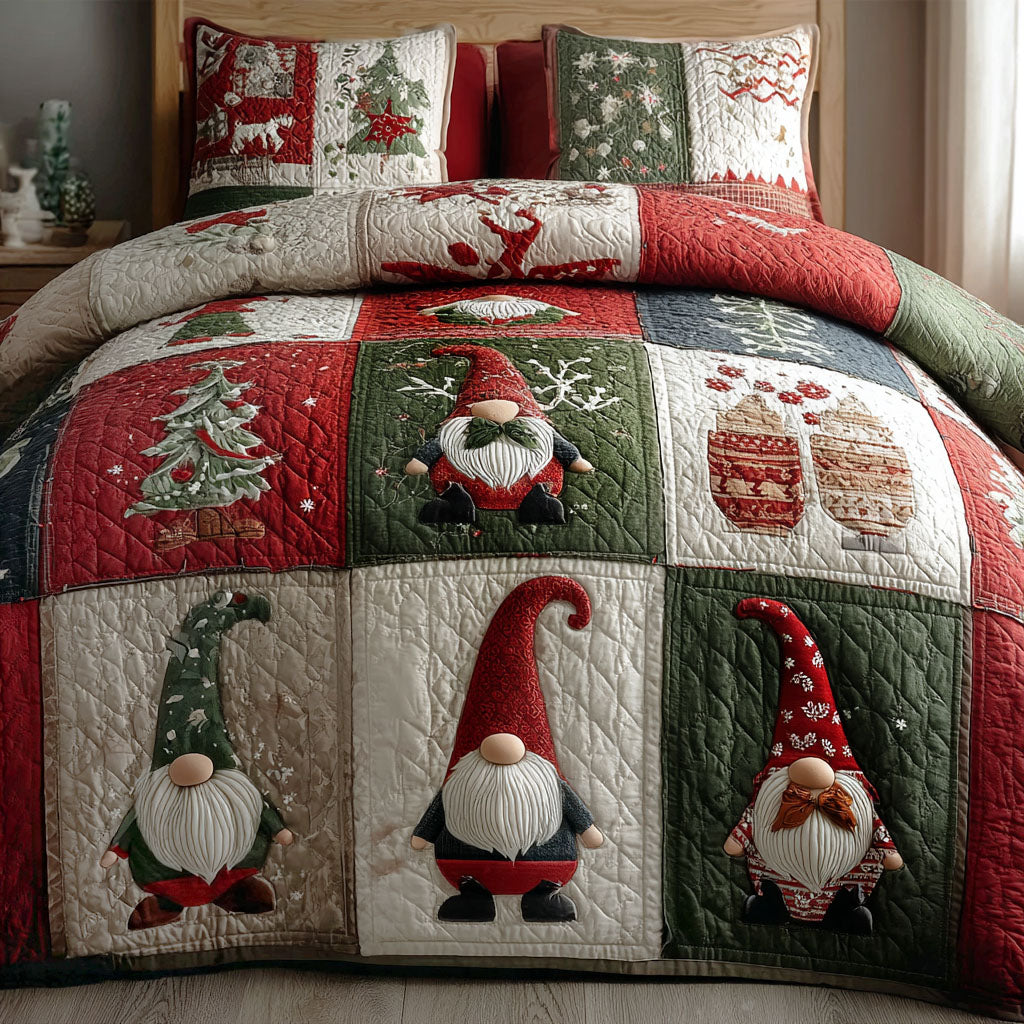 Winter Whiskers 3-Piece Quilted Bedding Set - Single (59" x 70")