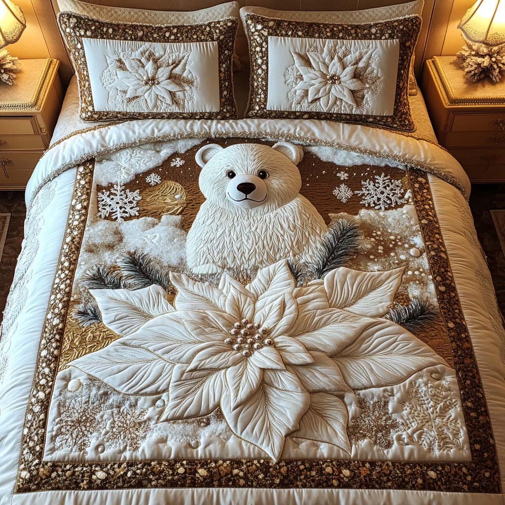 Winter White 3-Piece Quilted Bedding Set - Single (59" x 70")