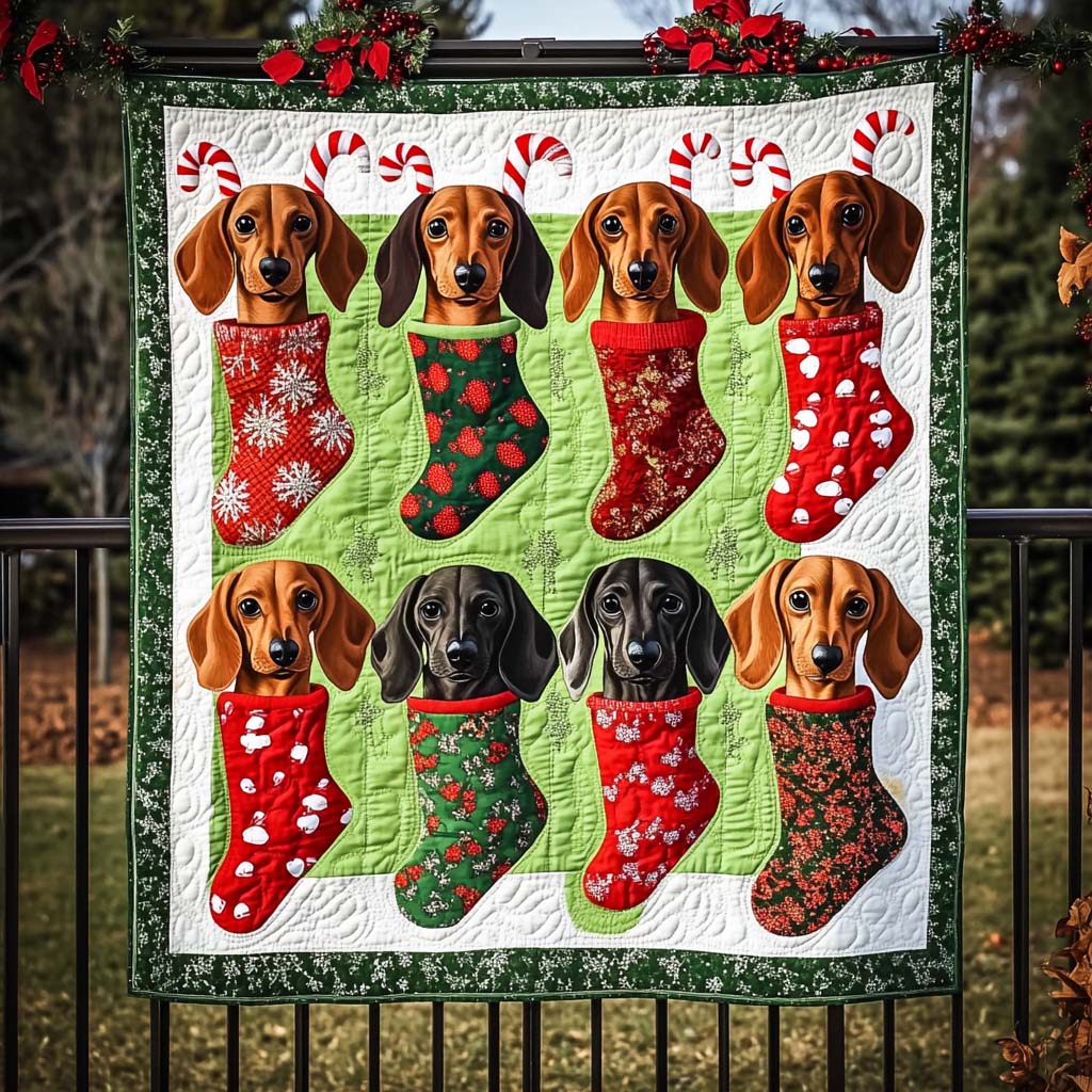 Winter Wiener Quilted Blanket - Throw (55" x 60")