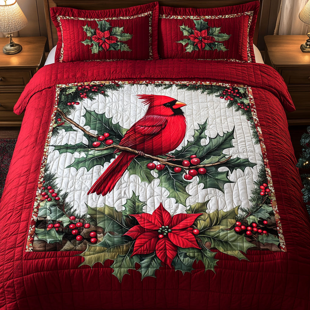 Winter Wings Quilted Bedding Set - Single (59" x 70")