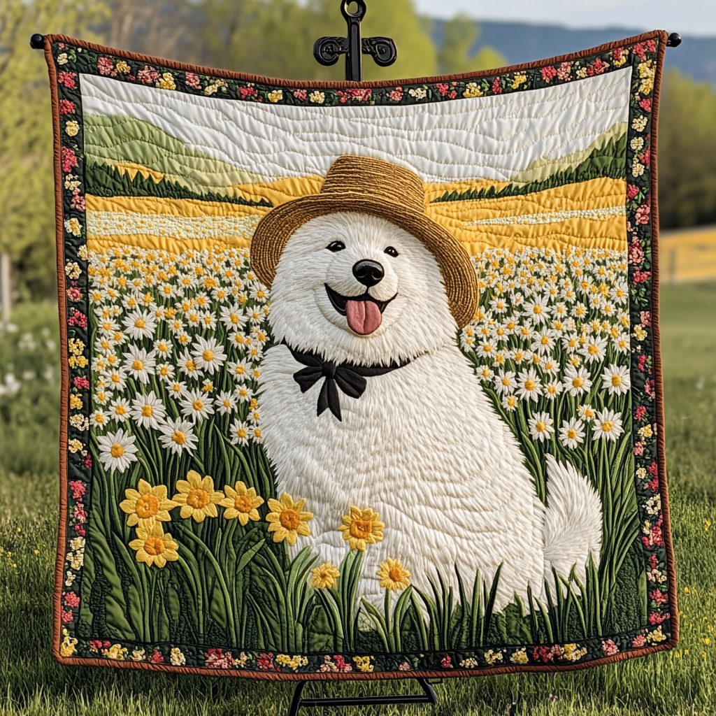 Winter Wonder Pup Quilted Blanket - Throw (55" x 60")