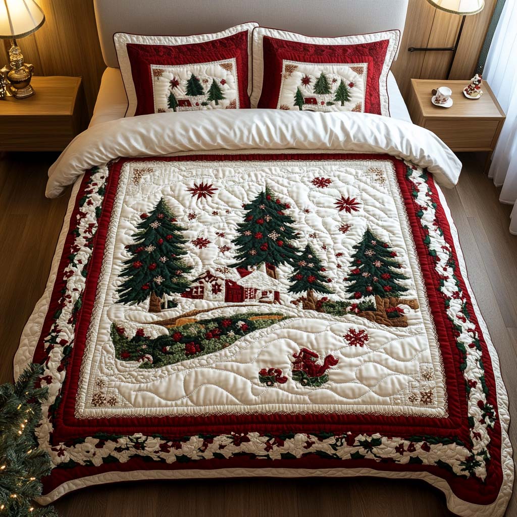 Winter Wonderland 3-Piece Quilted Bedding Set - Single (59" x 70")