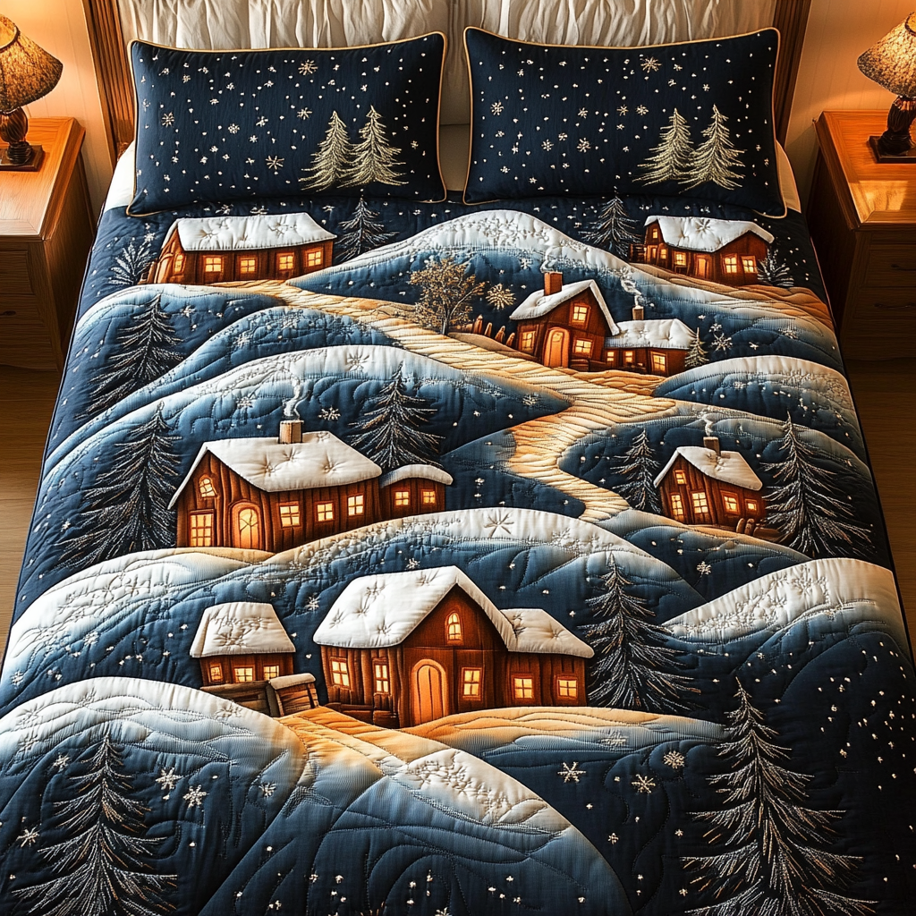 Winter Wonderland 3-Piece Quilted Bedding Set - Single (59" x 70")