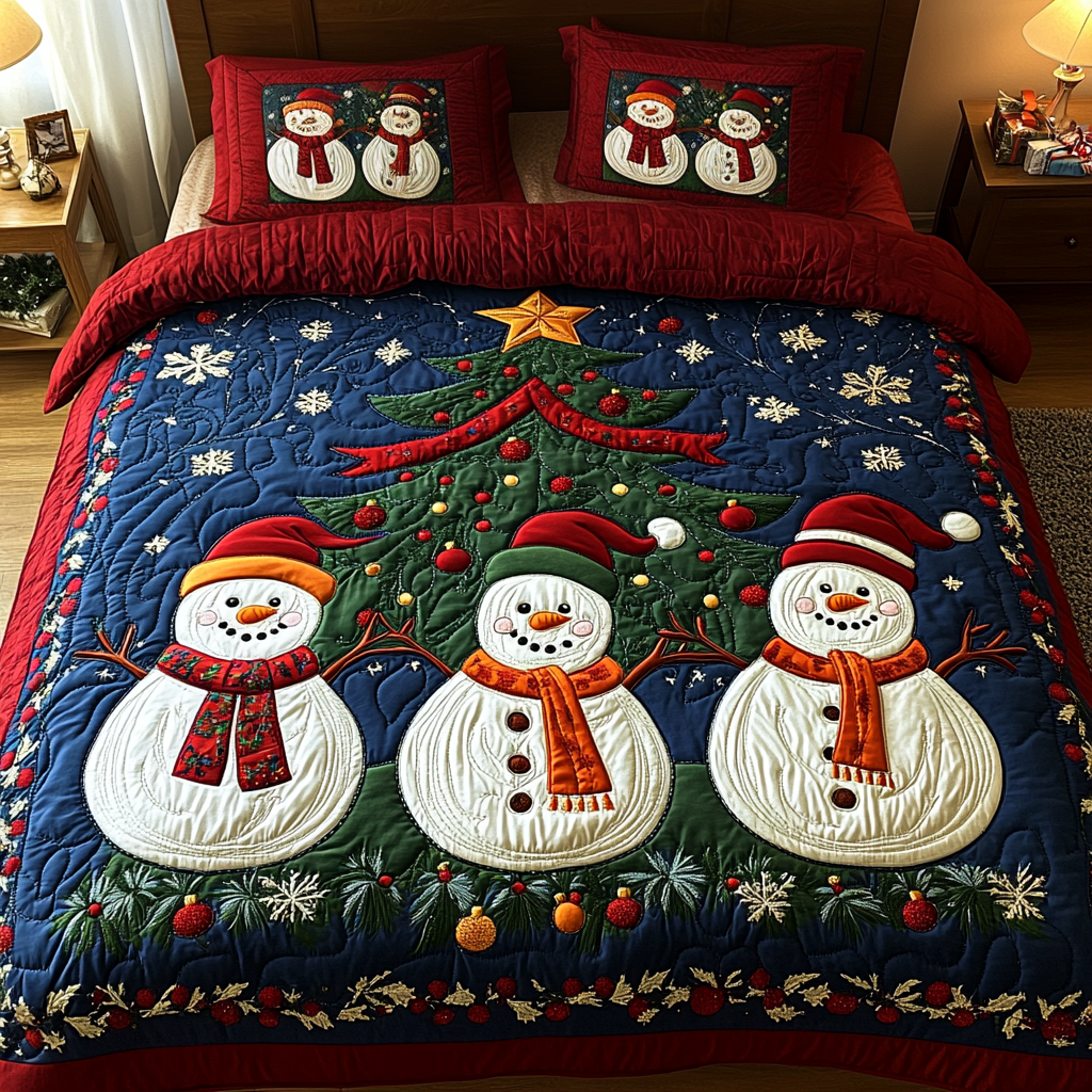 Winter Wonderland Frost 3-Piece Quilted Bedding Set - Single (59" x 70")