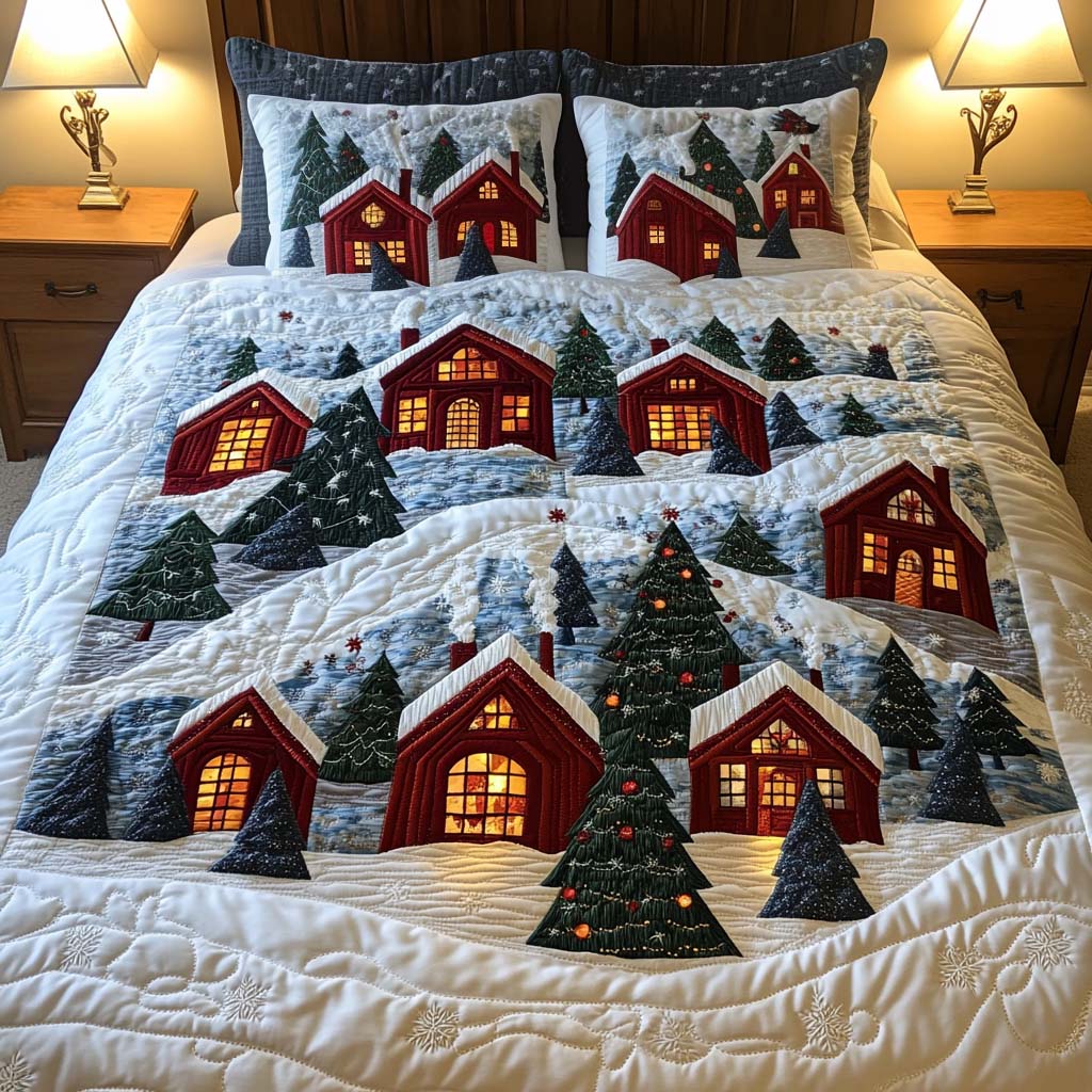 Winter Wonderland Hues 3-Piece Quilted Bedding Set - Single (59" x 70")