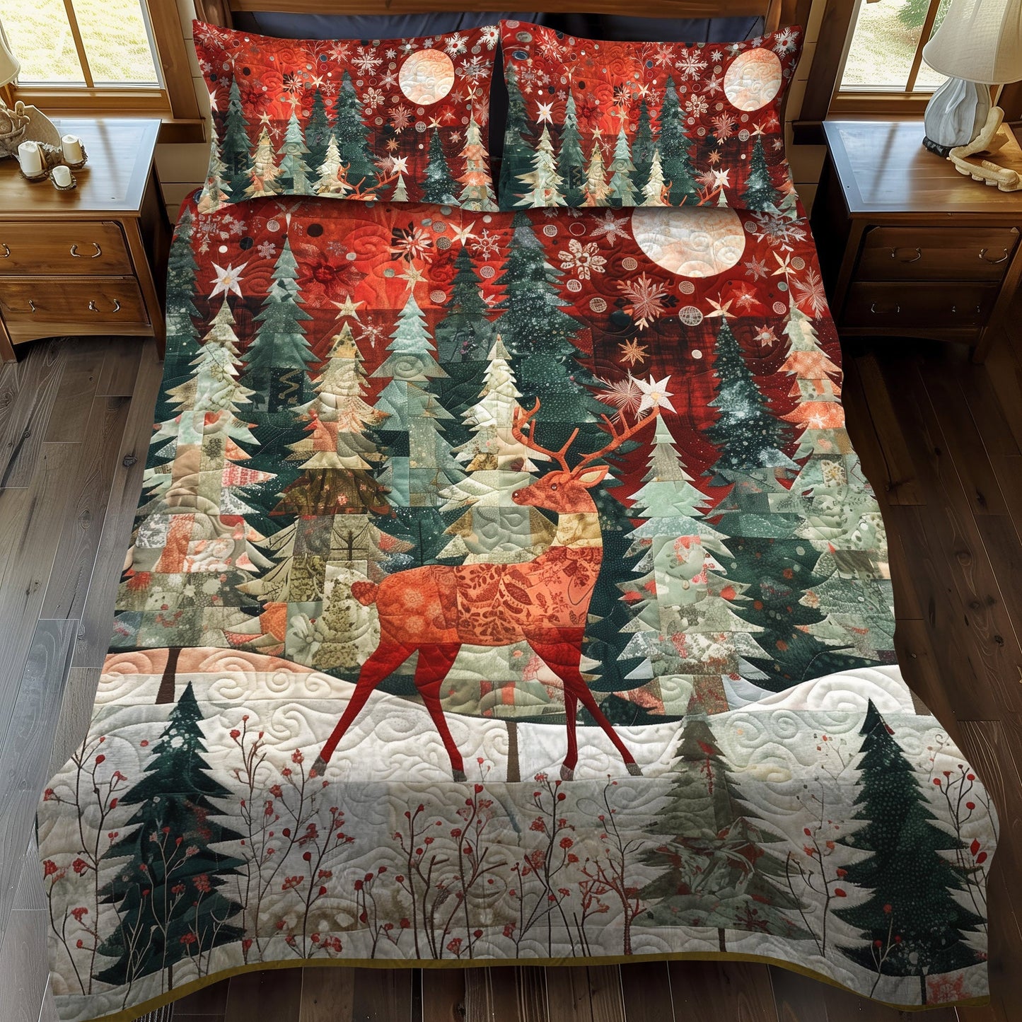 Winter Wonderland Quilted Bedding Set - Single (59" x 70")