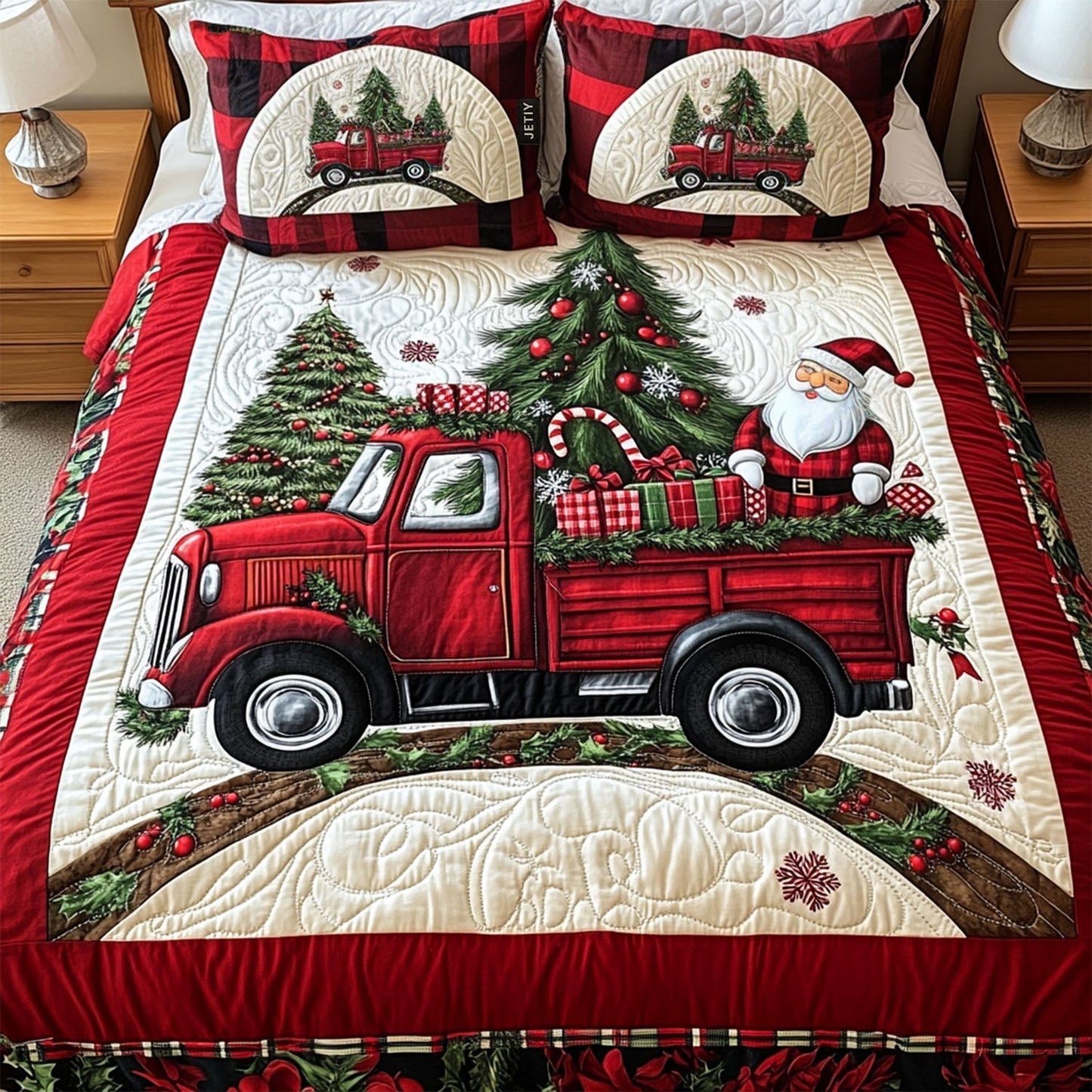 Winters Heart 3-Piece Quilted Bedding Set - Single (59" x 70")