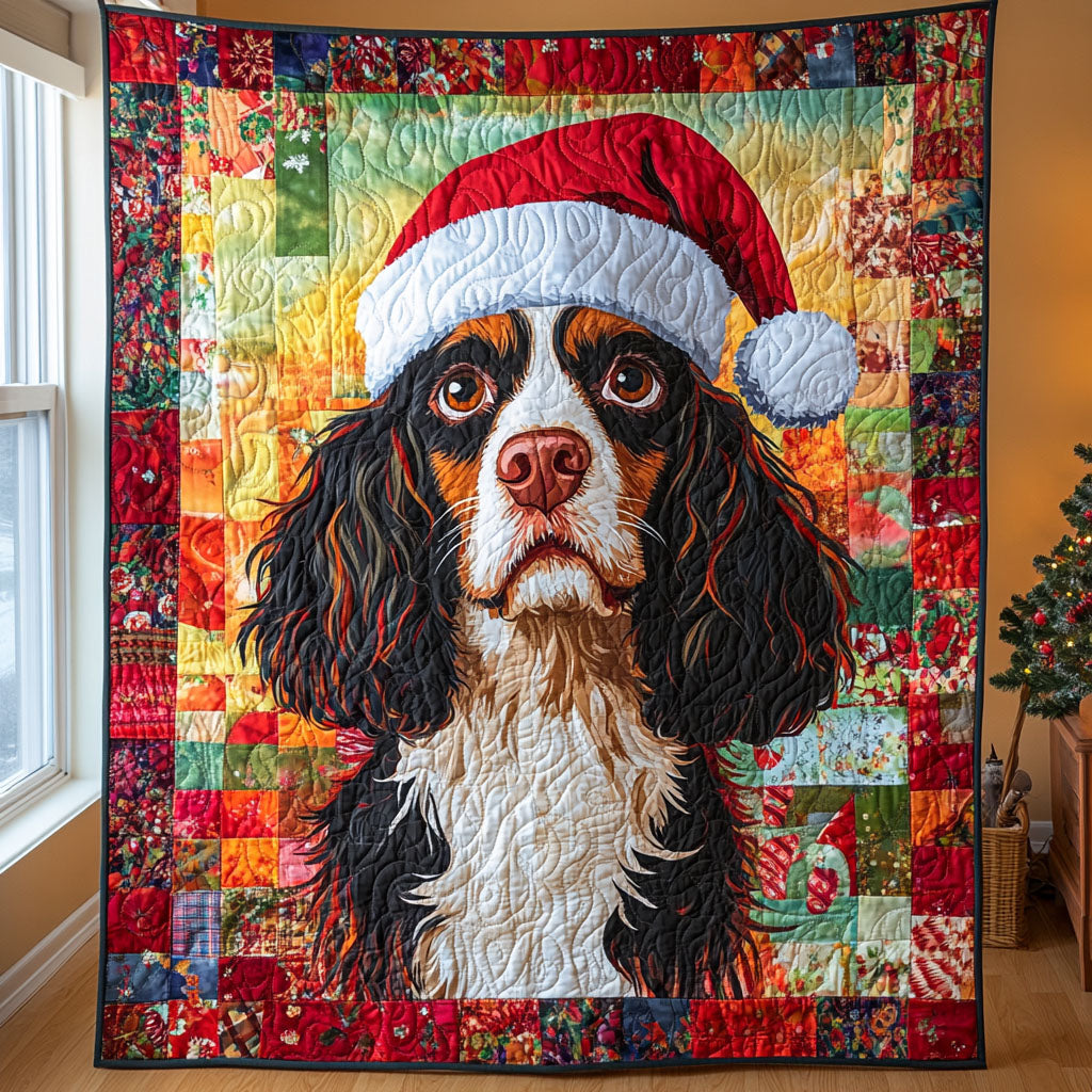 Wintertime Spaniel Quilted Blanket - Throw (55" x 60")