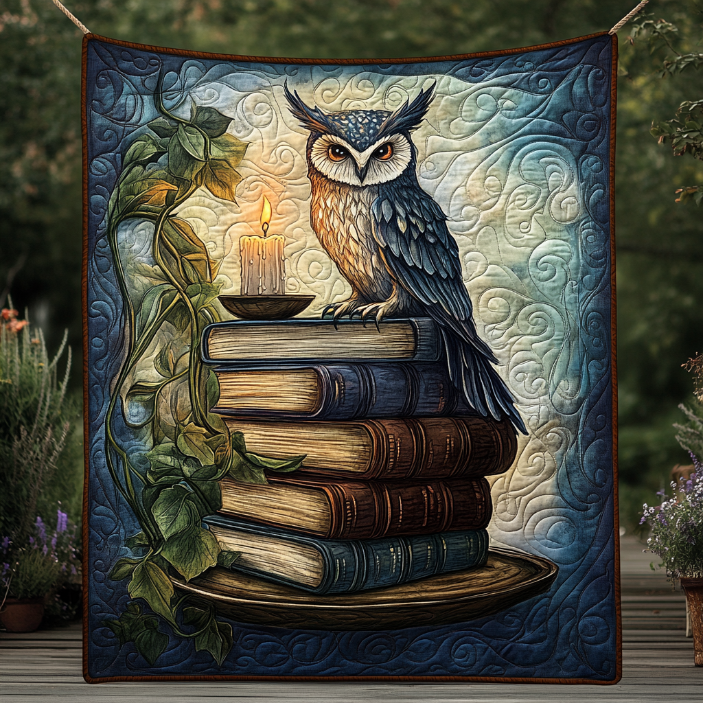 Wisdom Perch Quilted Blanket - Throw (55" x 60")