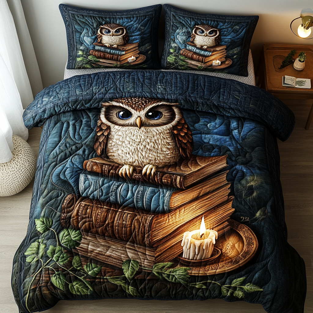 Wisdom Watch 3-Piece Quilted Bedding Set - Single (59" x 70")