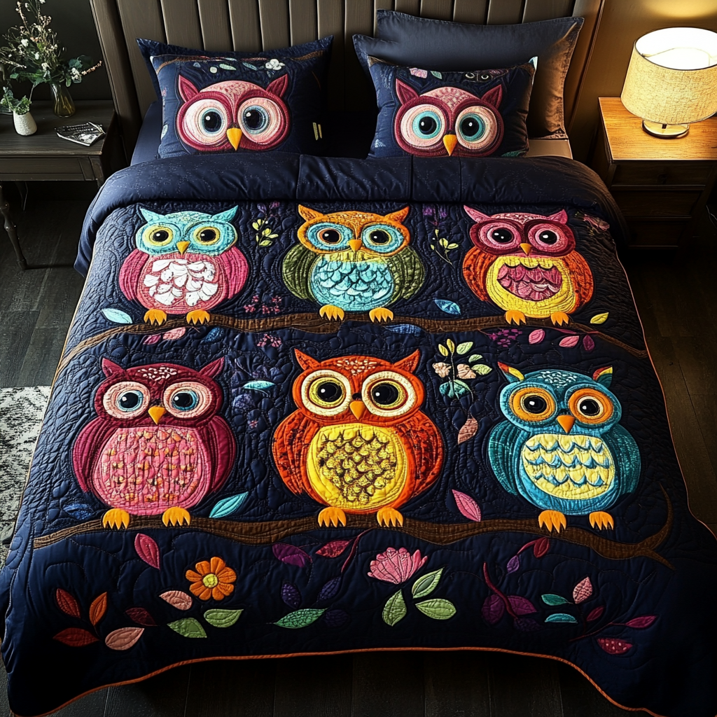 Wise Woods 3-Piece Quilted Bedding Set - Single (59" x 70")