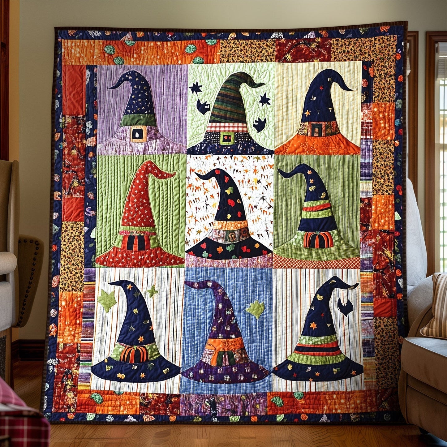 Witch Hat Wonders Quilted Blanket - Throw (55" x 60")