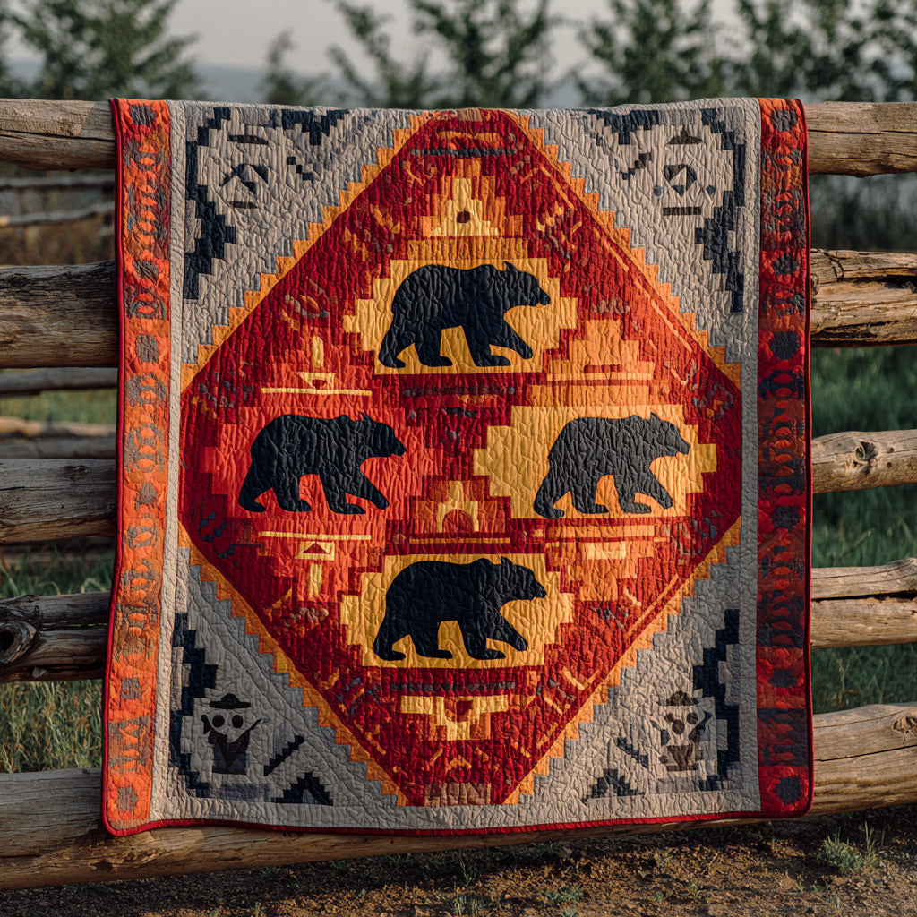Woodland Bear Quilted Blanket - Baby (30" x 40") - Pack 1