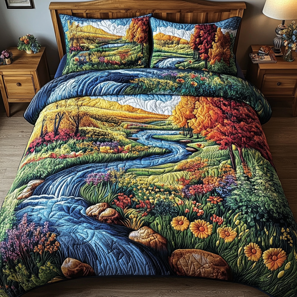 Woodland Dream 3-Piece Quilted Bedding Set - Single (59" x 70")