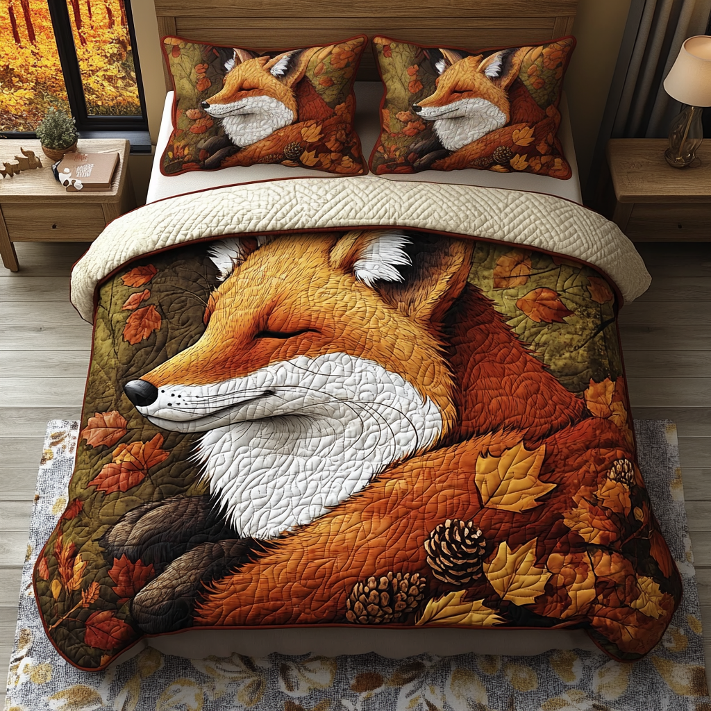 Woodland Harmony Quilted Bedding Set - Single (59" x 70")