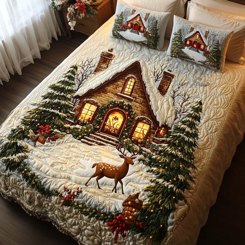 Woodland Haven 3-Piece Quilted Bedding Set - Single (59" x 70")