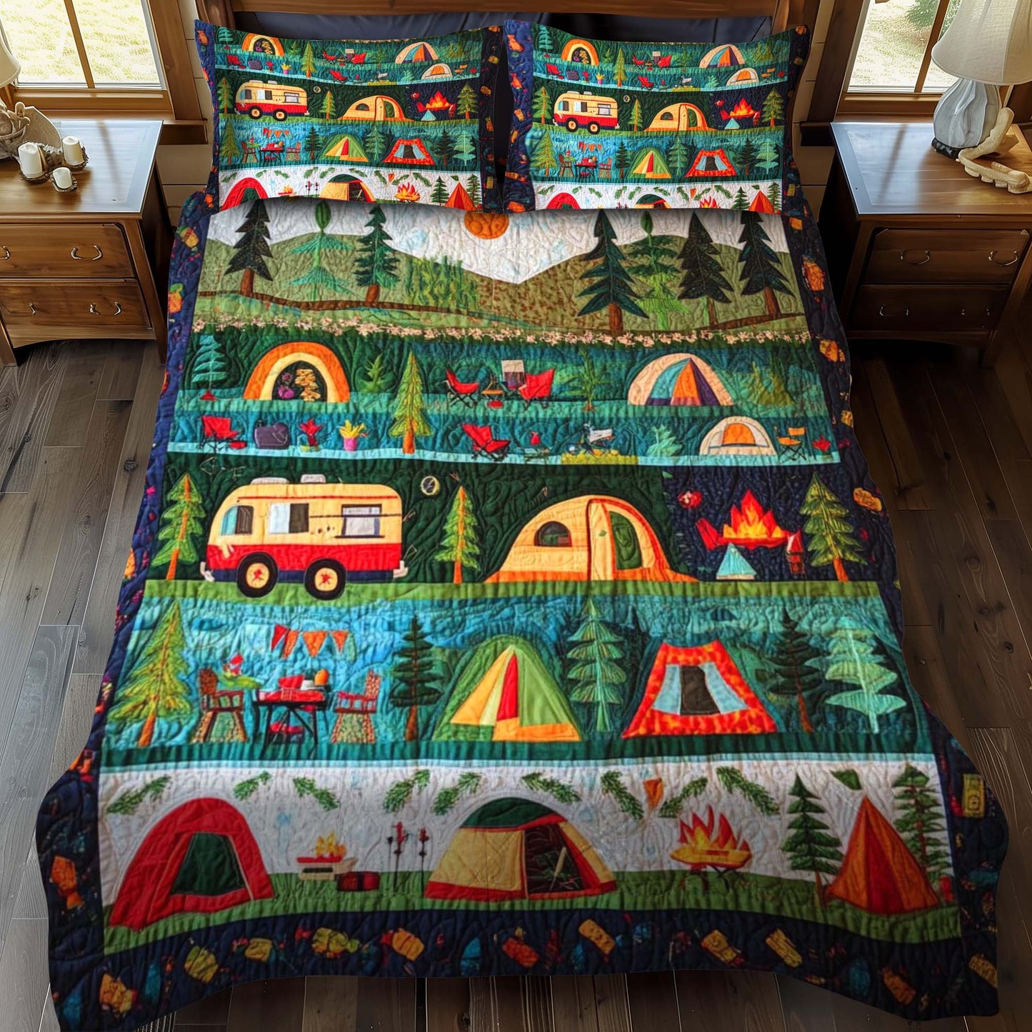 Woodland Retreat 3-Piece Quilted Bedding Set - Single (59" x 70")