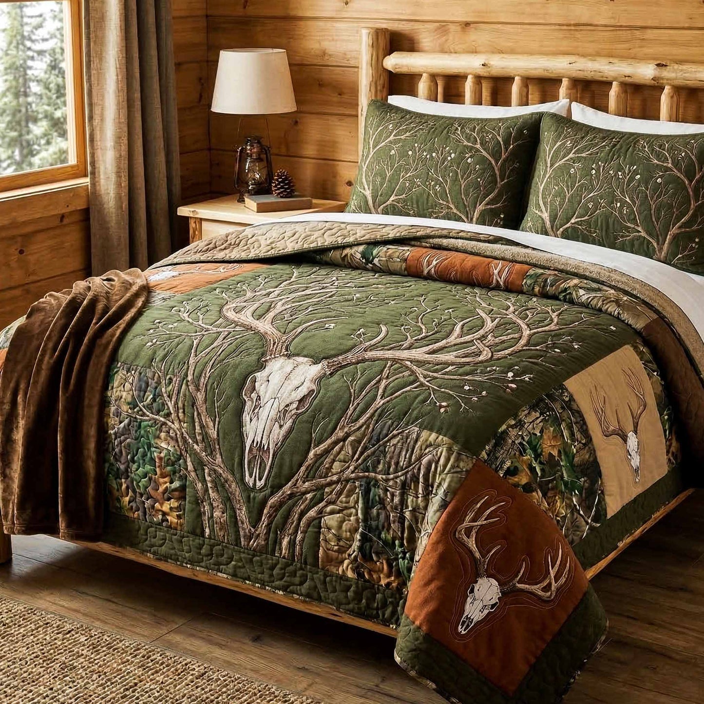 Woodland Trail 3-Piece Quilted Bedding Set - Single (59" x 70")