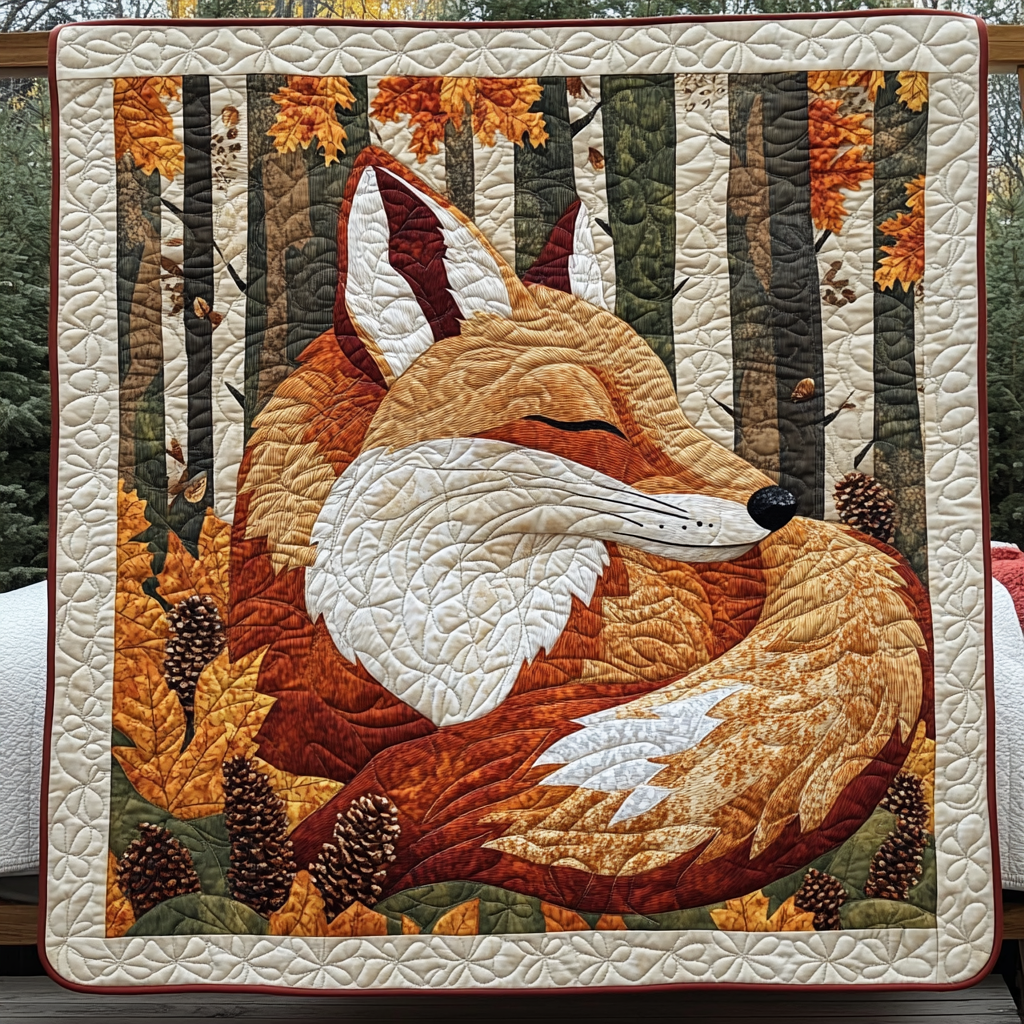 Woodland Watch Quilted Blanket - Throw (55" x 60")