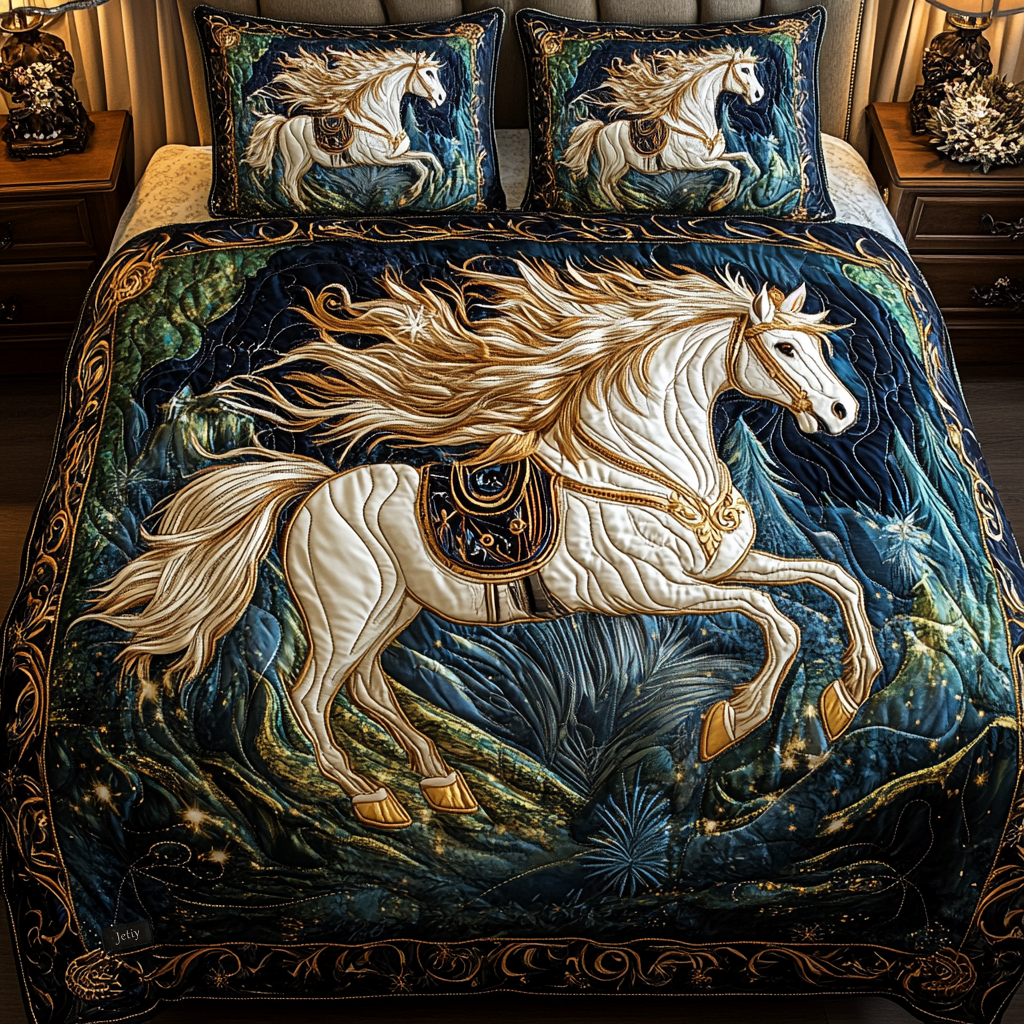 Woodland Whispers 3-Piece Quilted Bedding Set - Single (59" x 70")