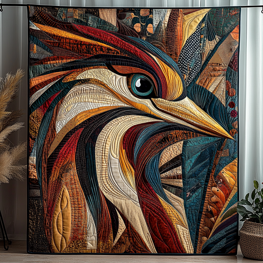 Woodpecker Native Quilted Blanket - Throw (55" x 60")