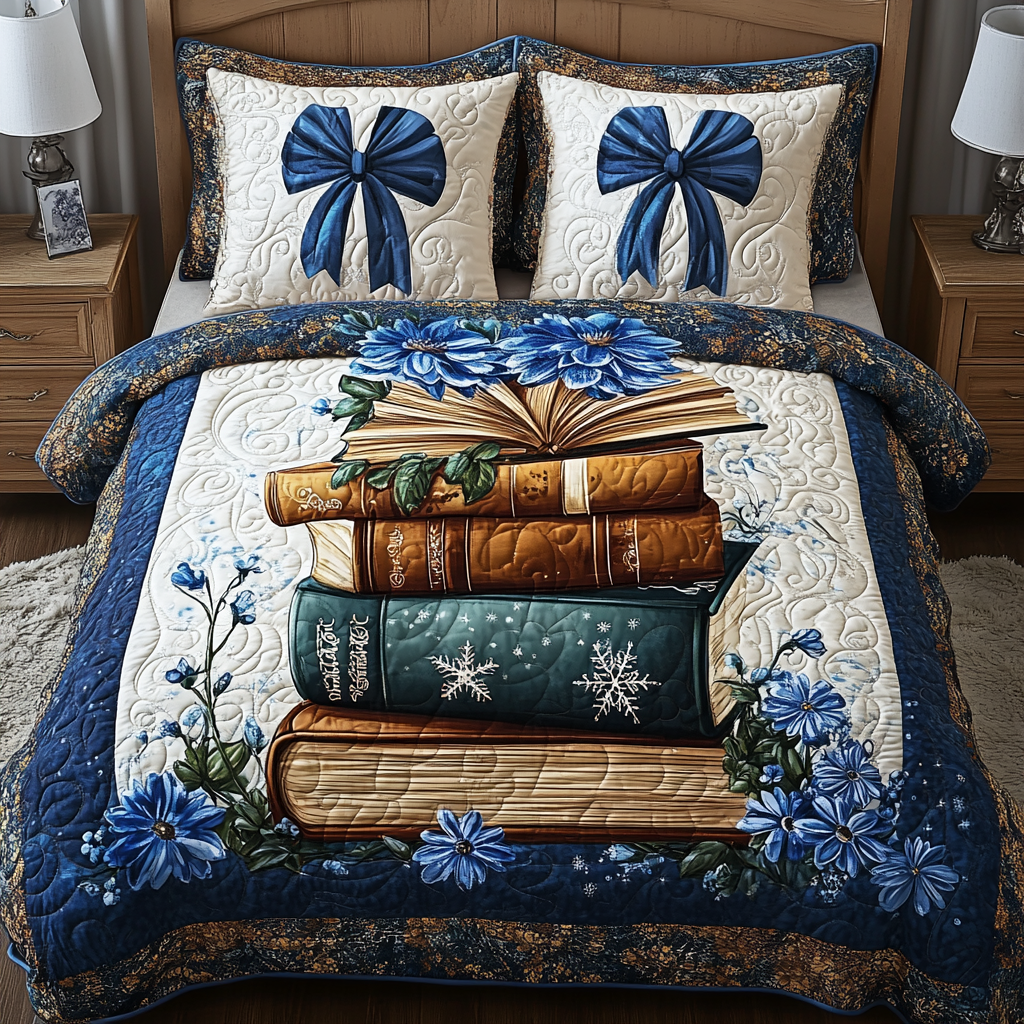 Words And Wonder 3-Piece Quilted Bedding Set - Single (59" x 70")