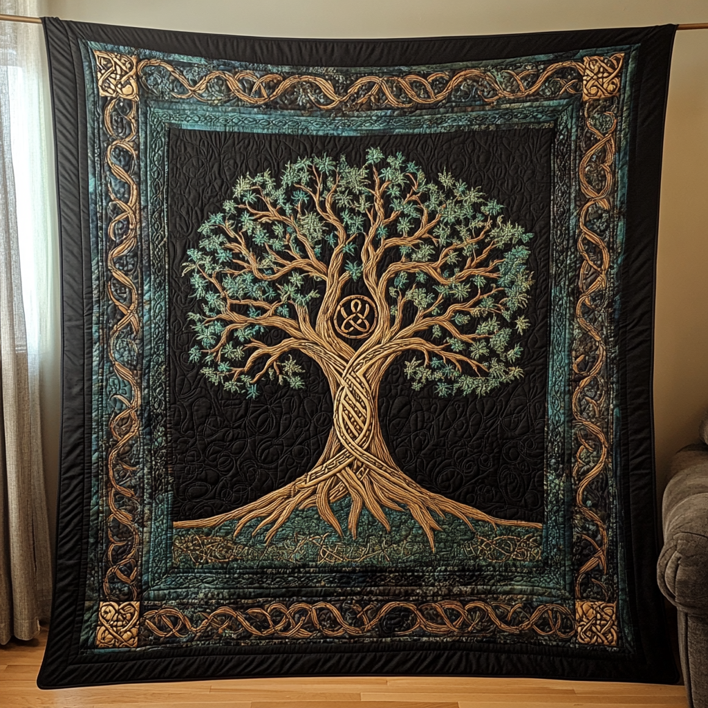 Yggdrasil Quilted Blanket - Throw (55" x 60")