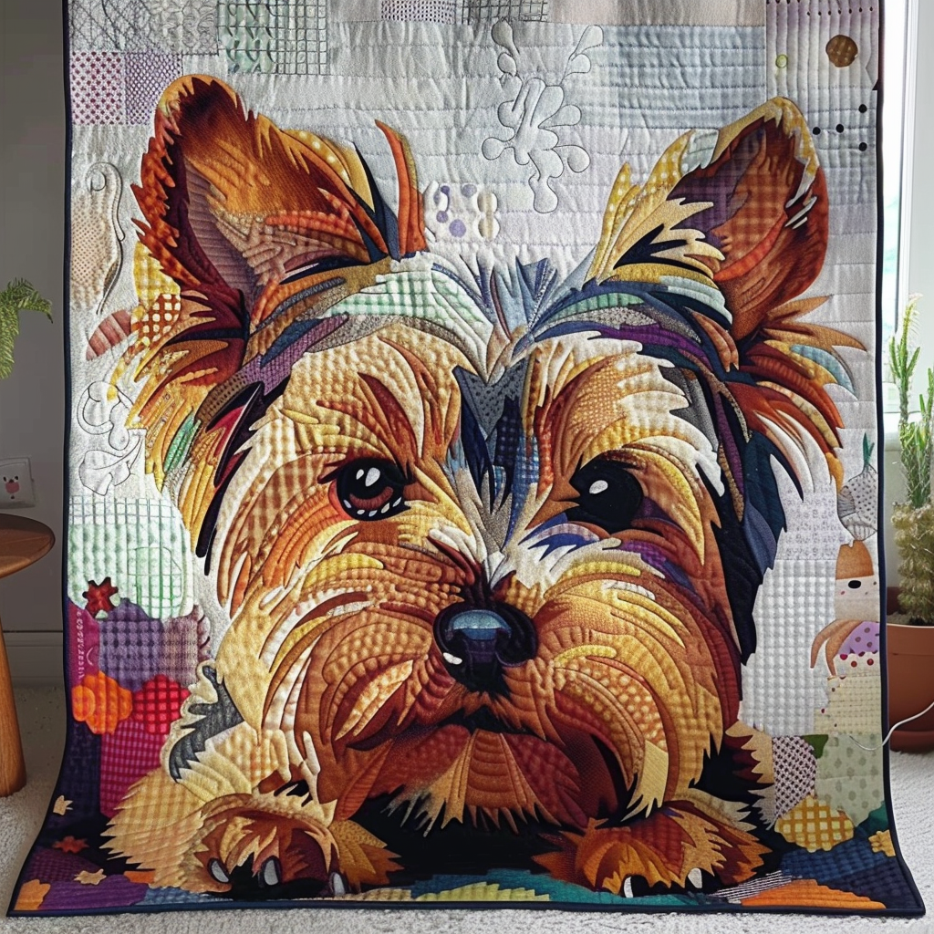 Yorkie Bark Quilted Blanket - Baby (30" x 40")