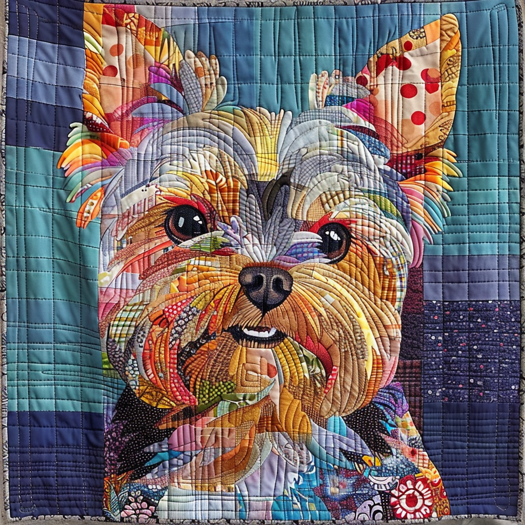 Yorkie Charm Quilted Blanket - Baby (30" x 40")