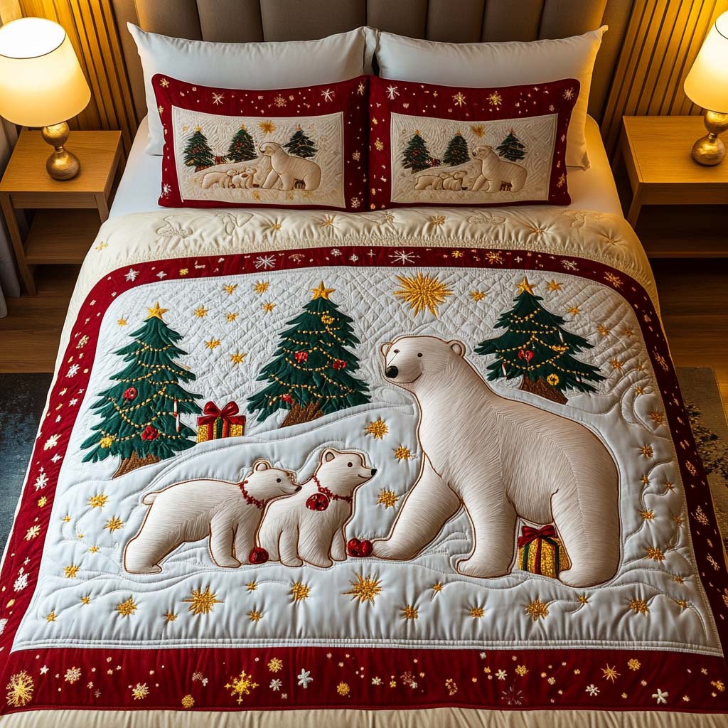 Yuletide Dreams 3-Piece Quilted Bedding Set - Single (59" x 70")