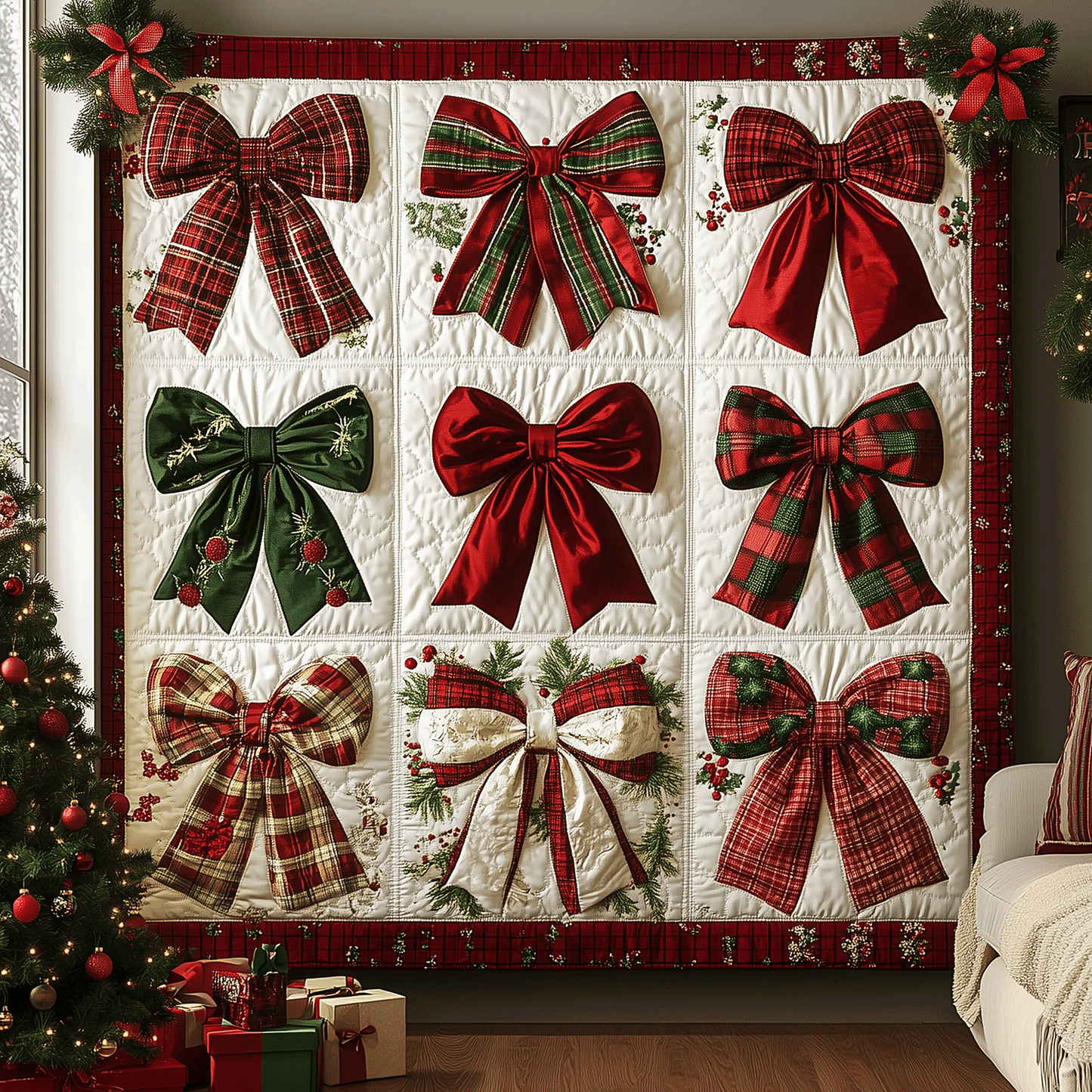 Yuletide Ribbon Joy Quilted Blanket - Baby (30" x 40")