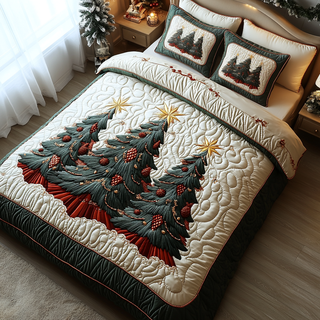 Yuletide Bliss Quilted Bedding Set - Single (59" x 70")
