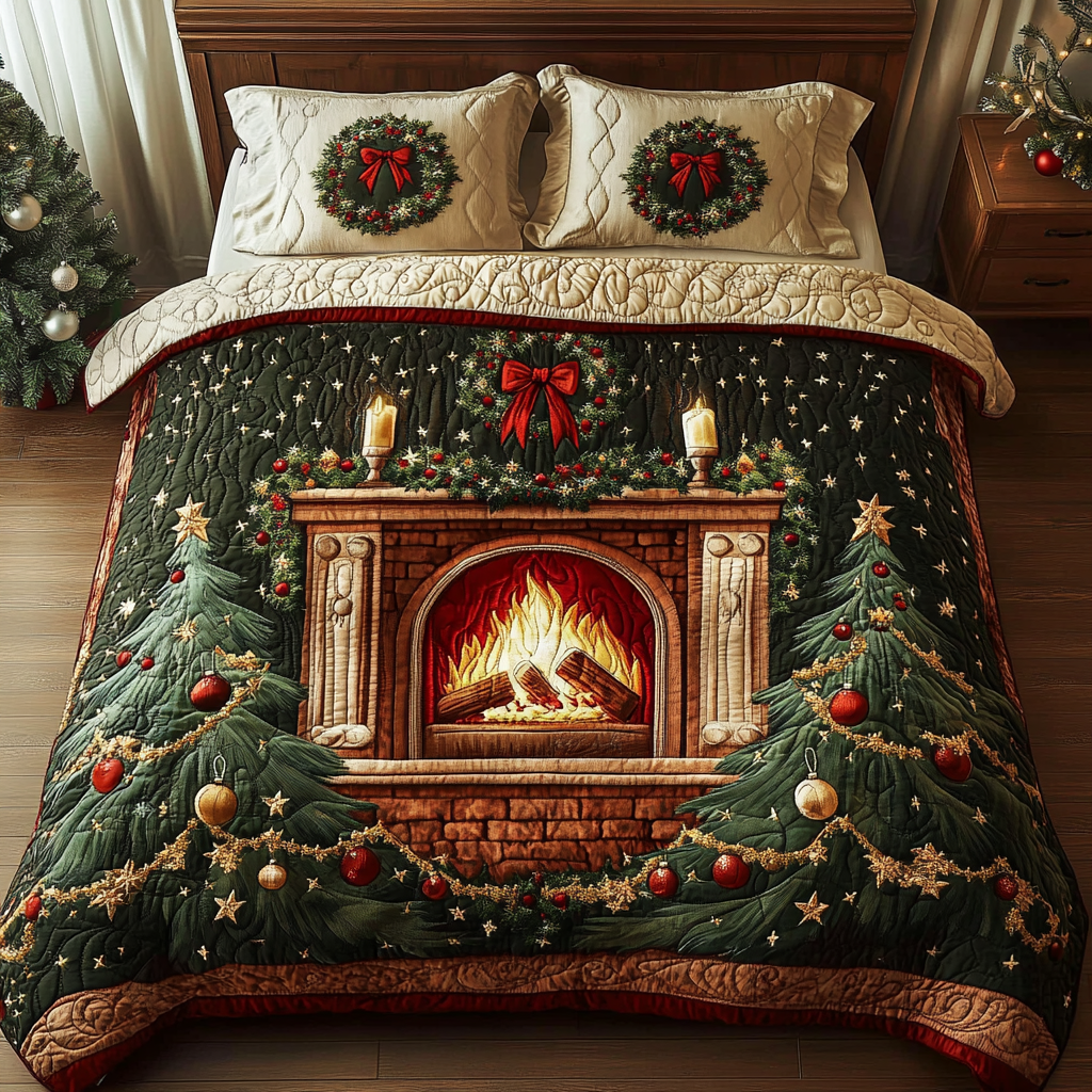 Yuletide Charm 3-Piece Quilted Bedding Set - Single (59" x 70")