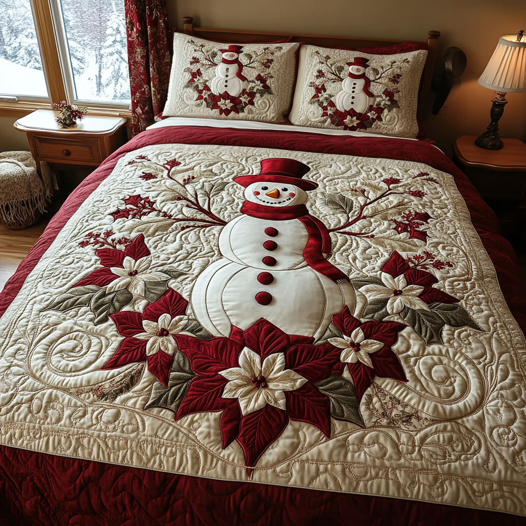 Yuletide Glow Quilted Bedding Set - Single (59" x 70")
