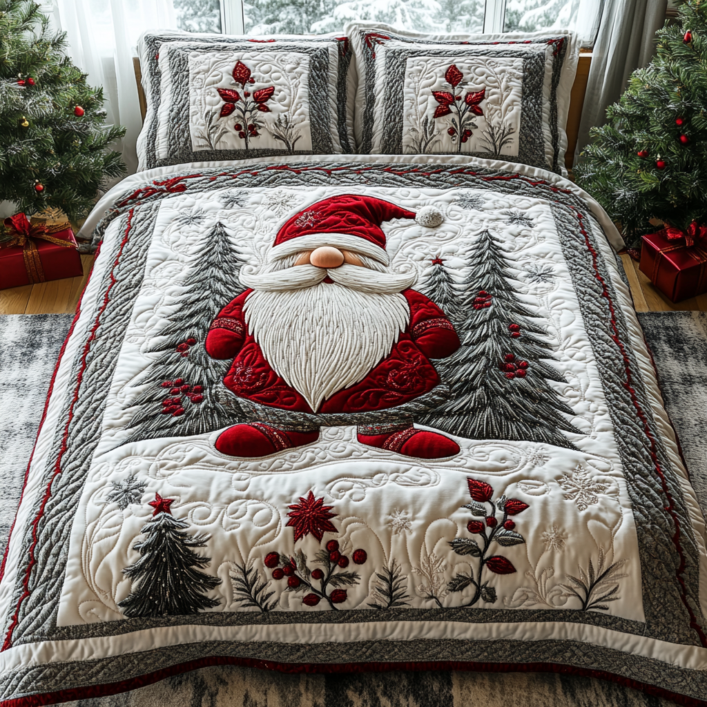 Yuletide Serenity Quilted Bedding Set - Single (59" x 70")