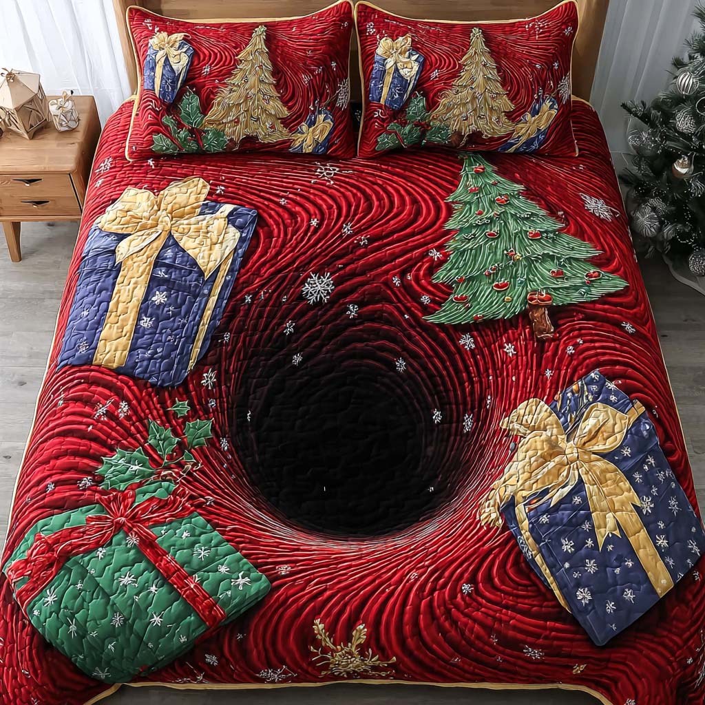 Yuletide Symphony 3-Piece Quilted Bedding Set - Single (59" x 70")