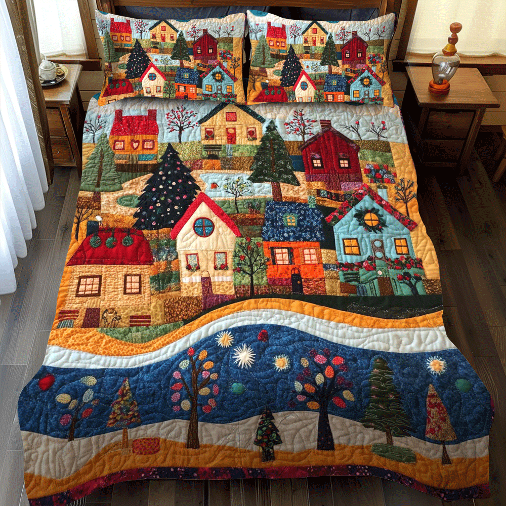 Yuletide Warmth 3-Piece Quilted Bedding Set - Single (59" x 70")