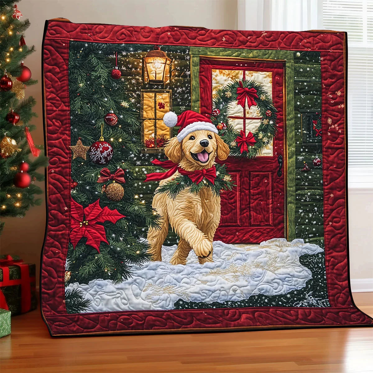 A Merry Golden Day Quilt Blanket