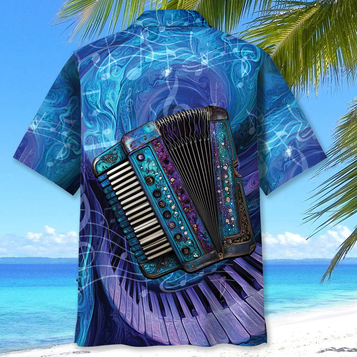 Accordion Music Wave Hawaiian Shirt - XL - hawaiian shirt