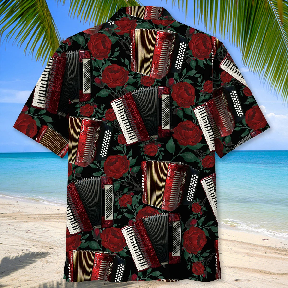 Accordion Rose Hawaiian Shirt - XL - hawaiian shirt