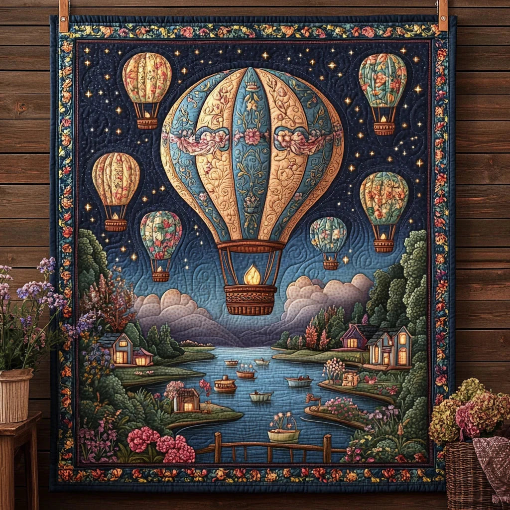 Air Balloon Dream Quilt Blanket