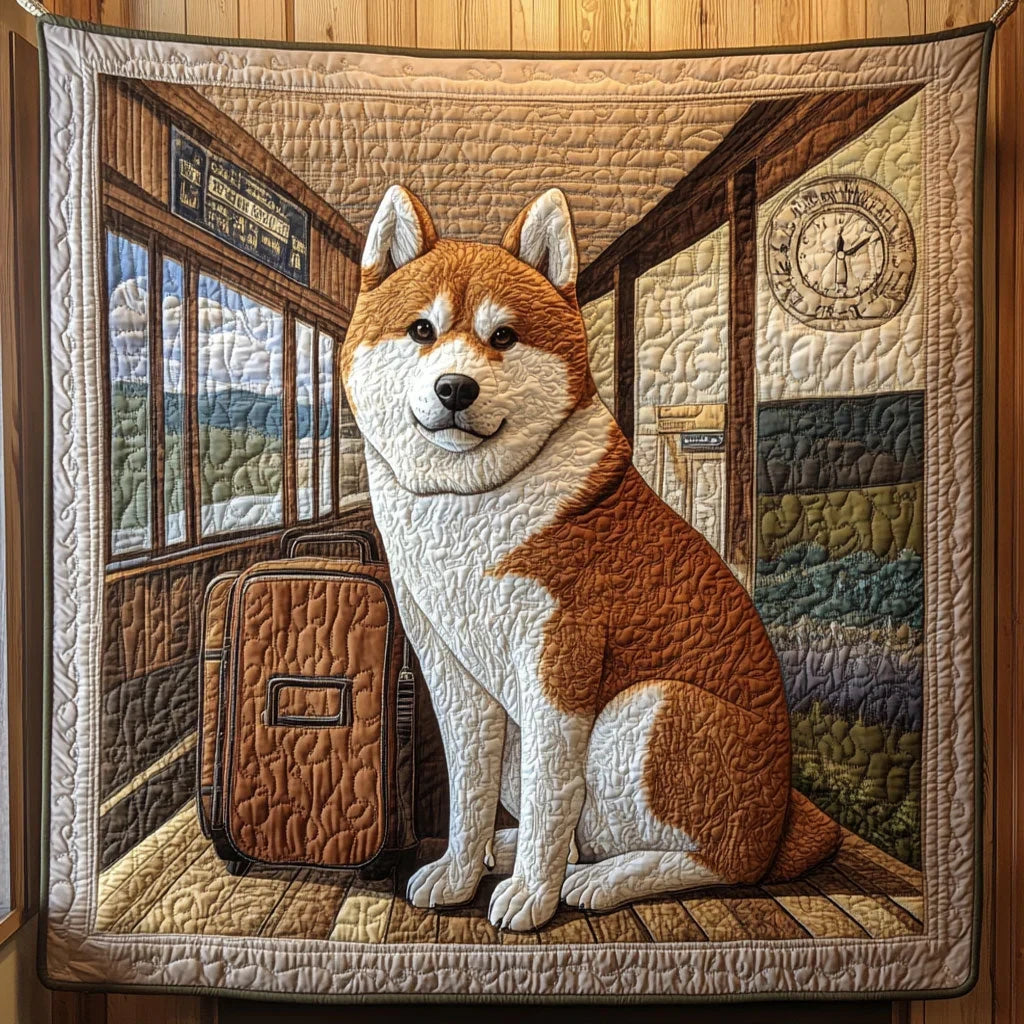 Akita Gaze Quilt Blanket