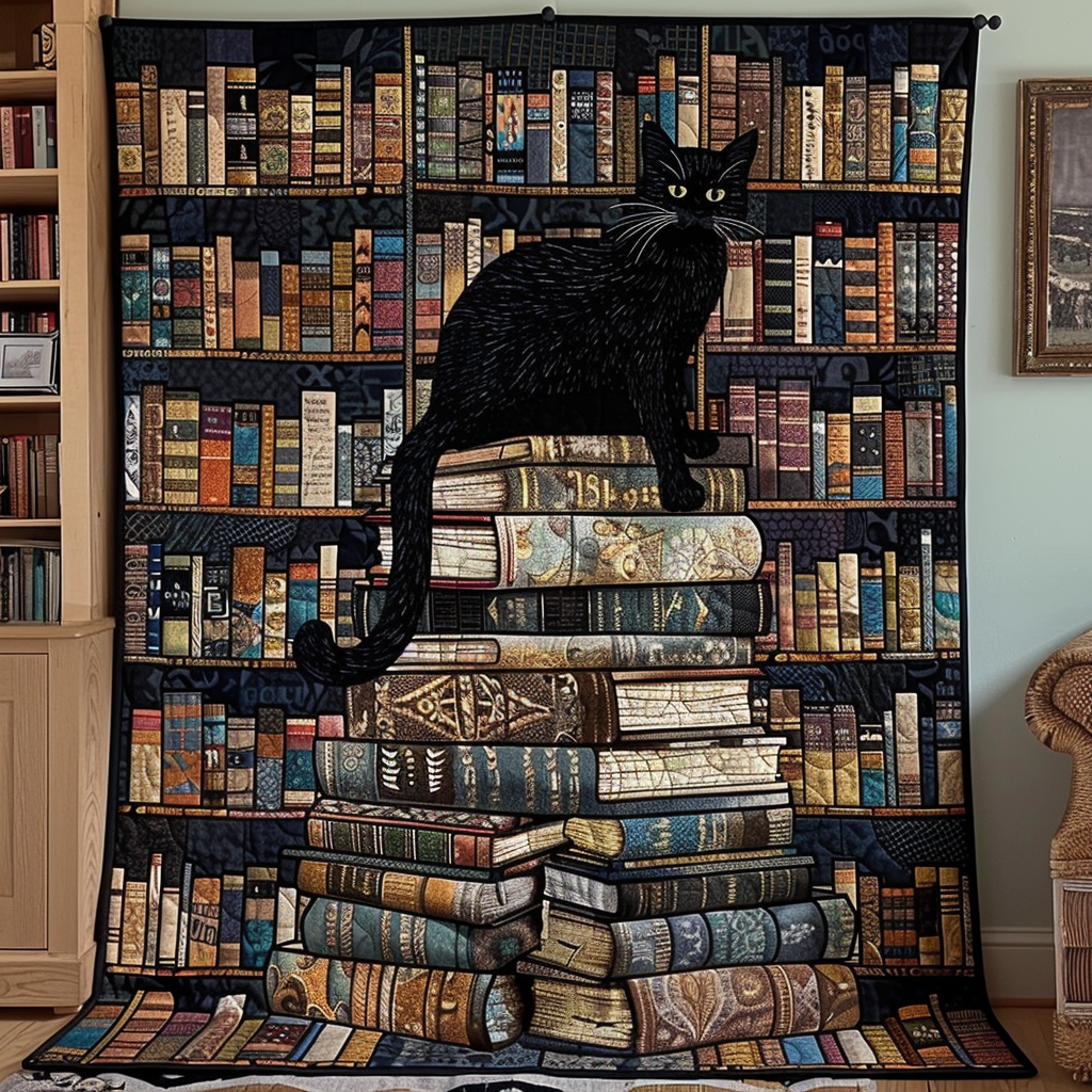 Midnight Reader Quilted Blanket - Throw (55" x 60")