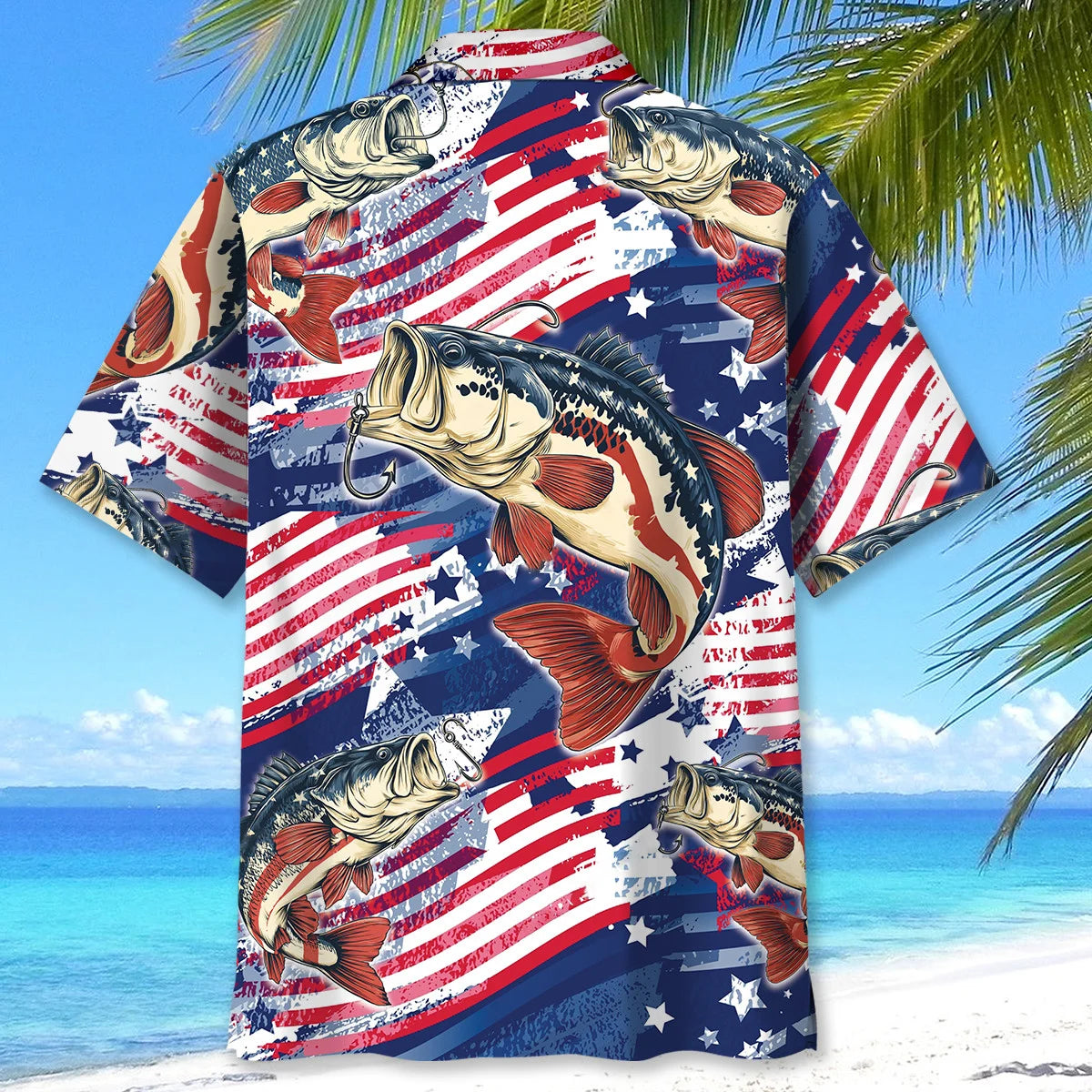 America Fishing Largemouth Bass Fish Hawaiian Shirt