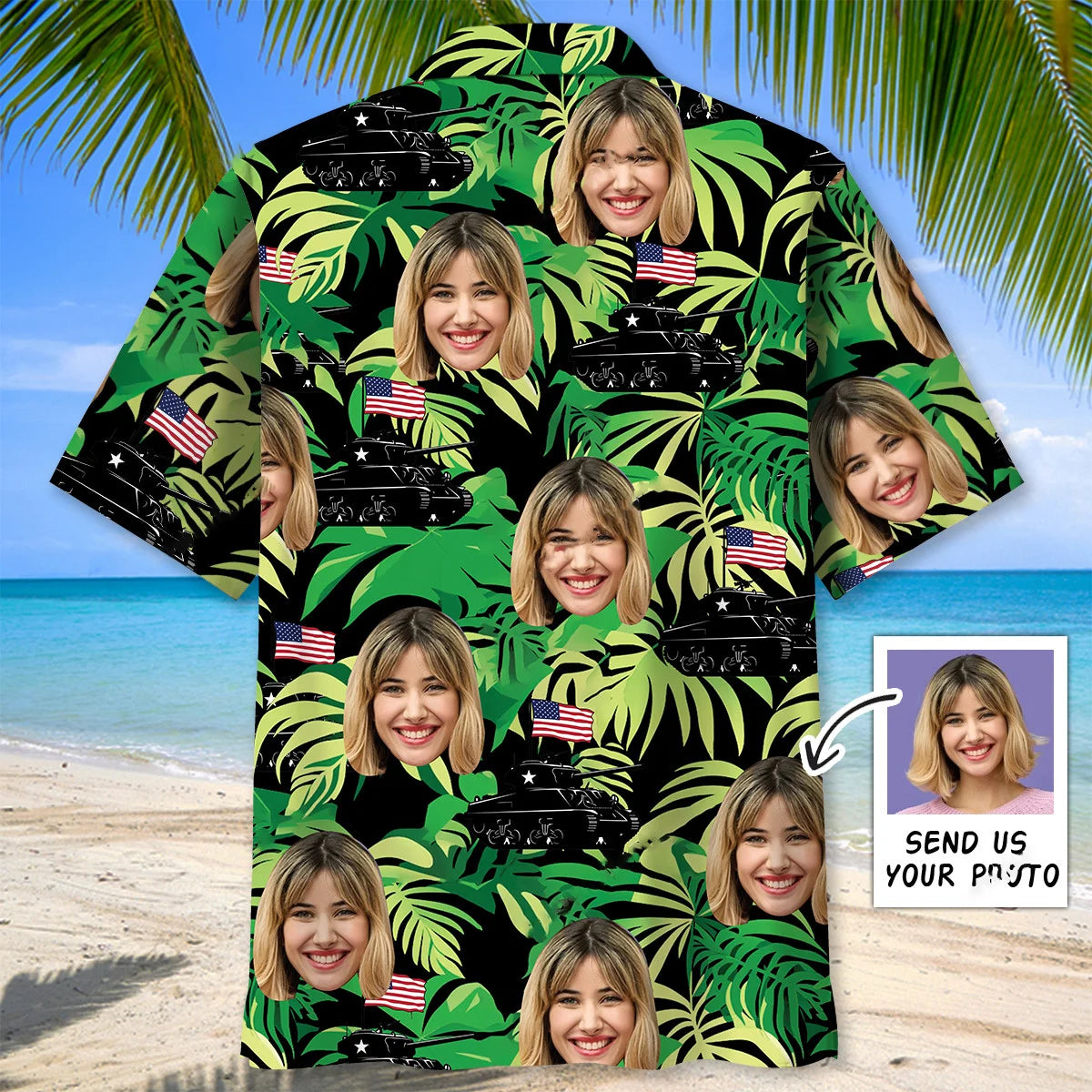 American Army and Wife Tank M4 Hawaiian Shirt - XL - hawaiian shirt