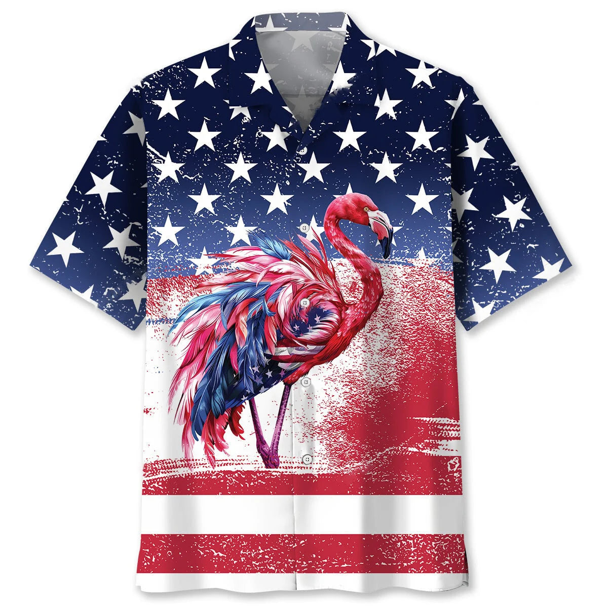 American Flamingo Hawaiian Shirt - XL - hawaiian shirt