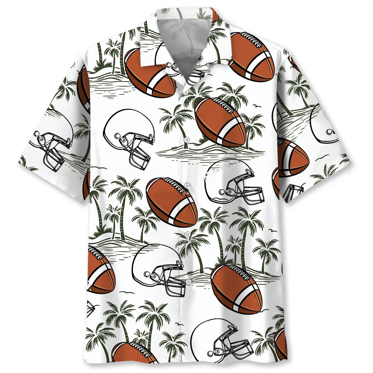 American Football Palm Tree Hawaiian Shirt - XL - hawaiian shirt